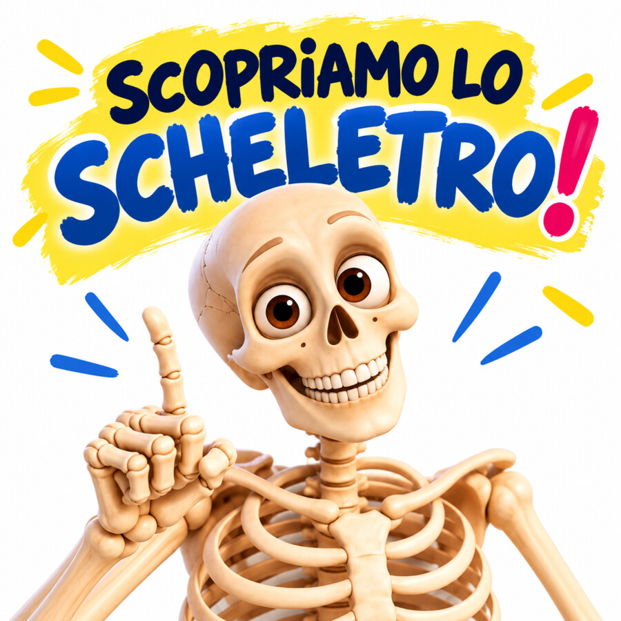 Lo scheletro umano – Scheda didattica illustrata per la scuola primaria