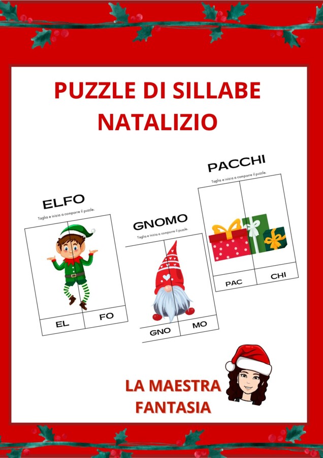 PUZZLE DI SILLABE NATALIZIO