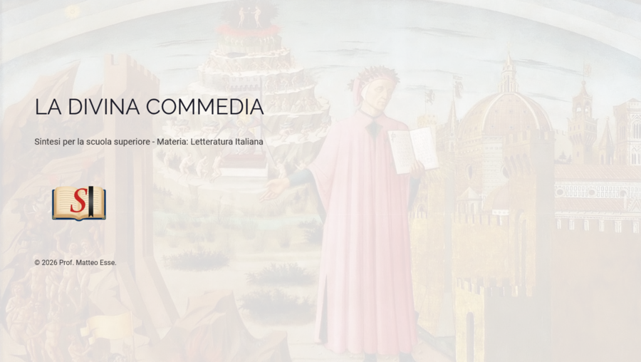 La Divina Commedia: Struttura, Cosmologia e Poetica (Slide PPTX + Verifica e Soluzioni)