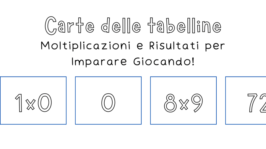 Carte delle Tabelline: Moltiplicazioni e Risultati per Imparare Giocando!