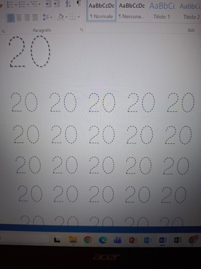 Pregrafismo tratteggio da 20 a 30