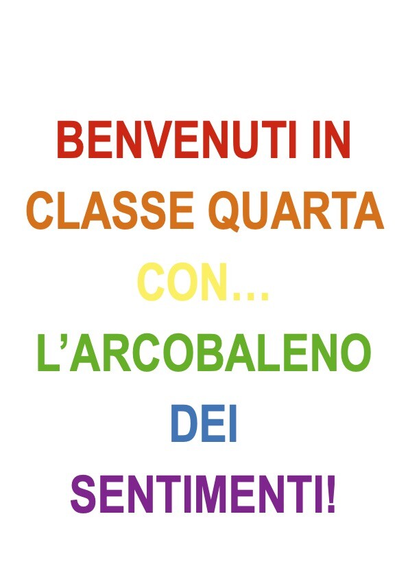 Attività di accoglienza a tema arcobaleno | Classe 4ª primaria