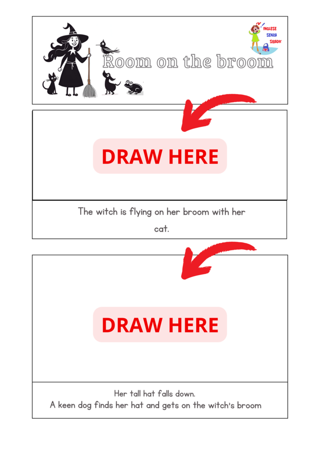 Halloween stories - "Room on the Broom": story sequencing