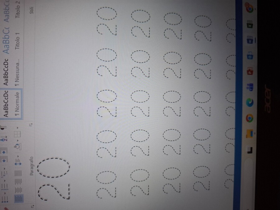 Pregrafismo tratteggio da 20 a 30
