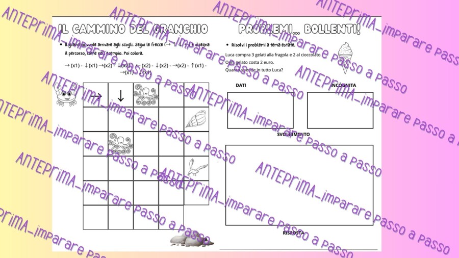 GIOCHI DI MATEMATICA PER LA SPIAGGIA - classe terza