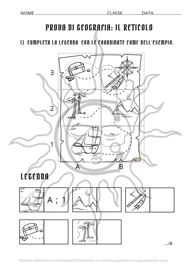GEOGRAFIA CLASSE PRIMA: Quaderno e schede di tutto l'anno