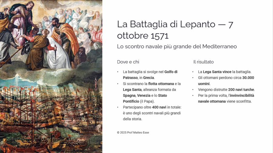 L'Impero Ottomano: Solimano il Magnifico, Lepanto e i Giannizzeri (PPTX)