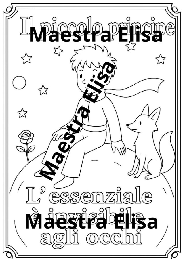 Copertina quaderno/disegno da colorare "Il piccolo principe"