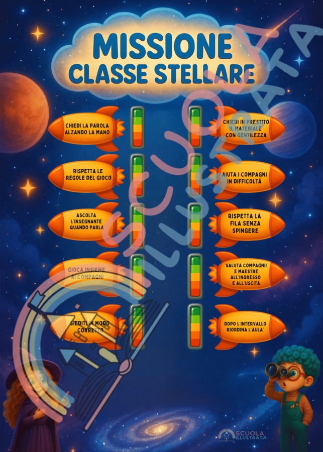 Cartellone Regole della classe - Missione classe stellare