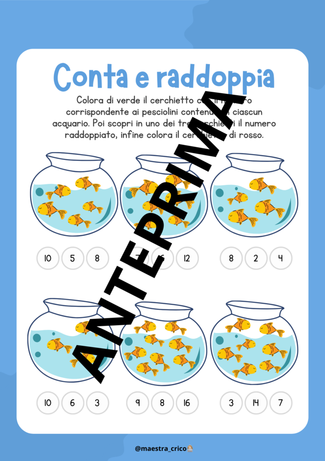 RADDOPPIA IL NUMERO. Calcoliamo il doppio.