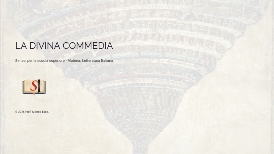 La Divina Commedia: Struttura, Cosmologia e Poetica (Slide PPTX + Verifica e Soluzioni)