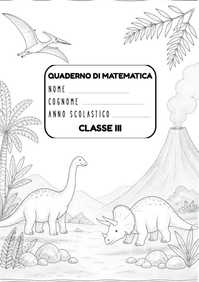 COPERTINE TEMA DINOSAURI CLASSE 3