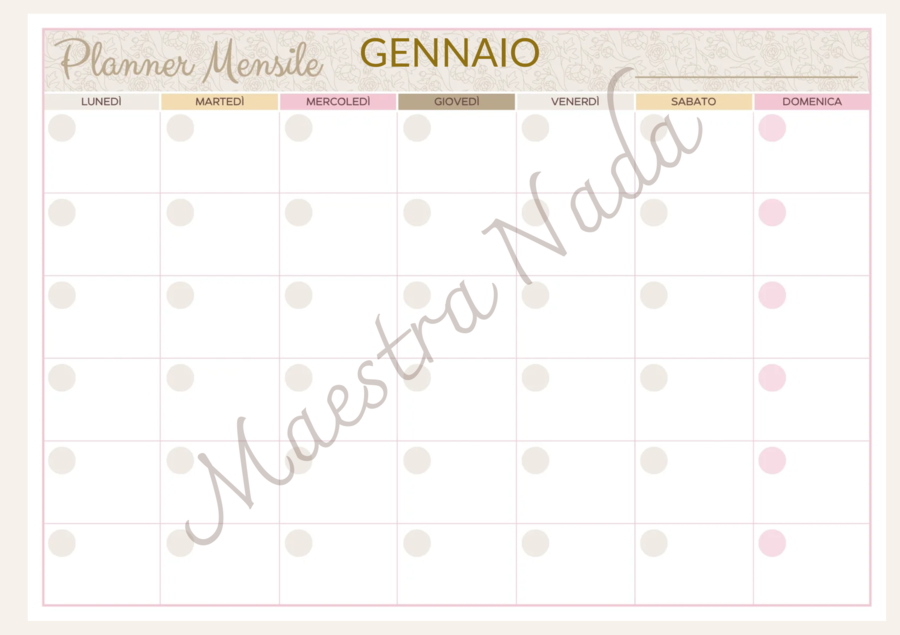 Planner settimanale