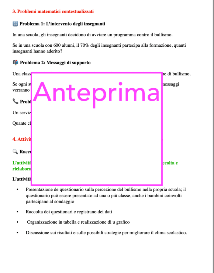 Numeri contro il bullismo – Un percorso matematico per la consapevolezza e la prevenzione Classi 4-5 