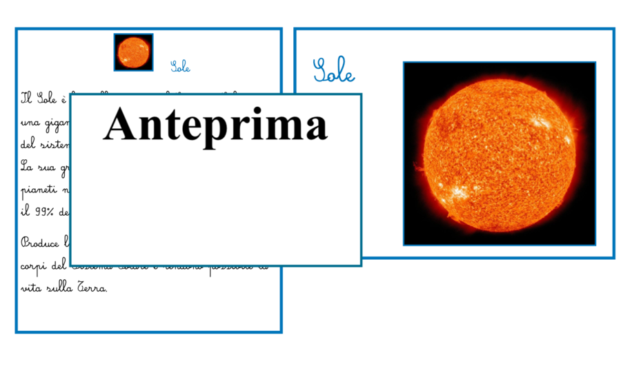 Nomenclatura scientifica Montessori: Carte del Sistema Solare