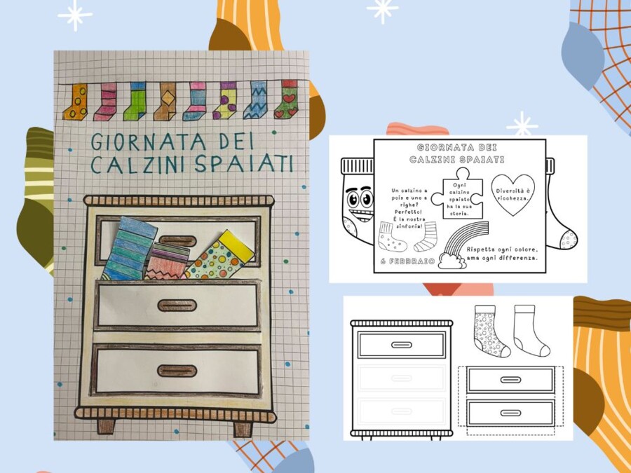 🌈 Giornata dei calzini spaiati 🌈 CASSETTIERA DEI CALZINI SPAIATI
