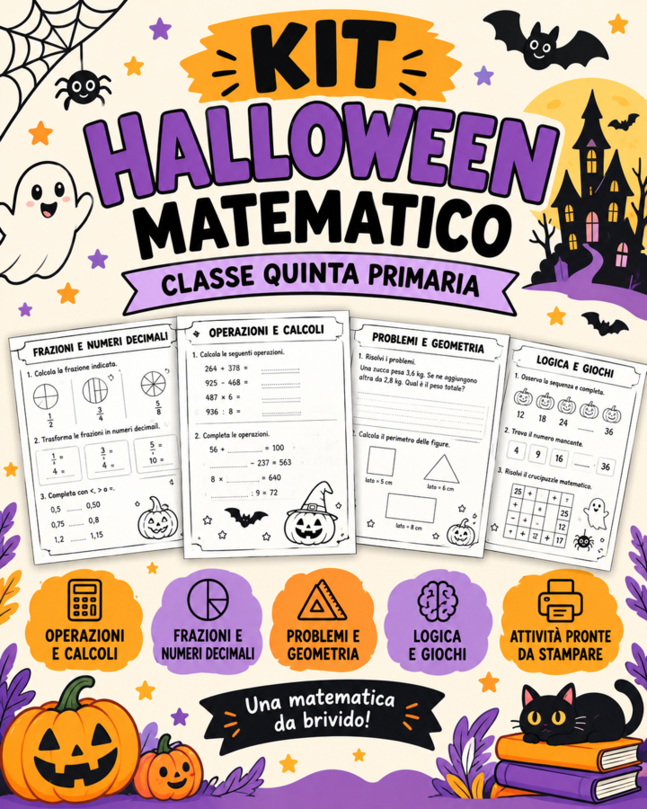 🎃 KIT HALLOWEEN MATEMATICO – CLASSE QUINTA PRIMARIA