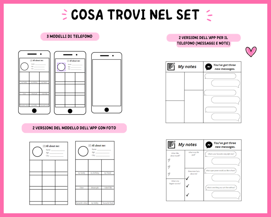 All About Me – lavoretto creativo per il ritorno a scuola, modello “Tutto su di me”