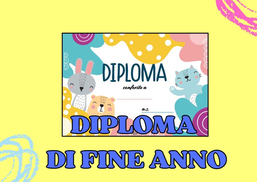 DIPLOMA DI FINE ANNO SCOLASTICO - TEMA ANIMALI -