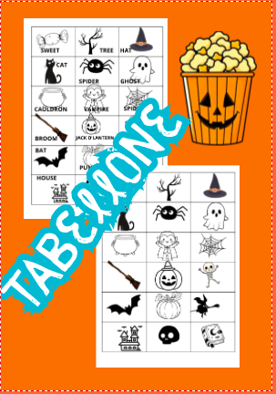 Bingo di Halloween per la Scuola Primaria (20 cartelle + tabellone + vocabolario)