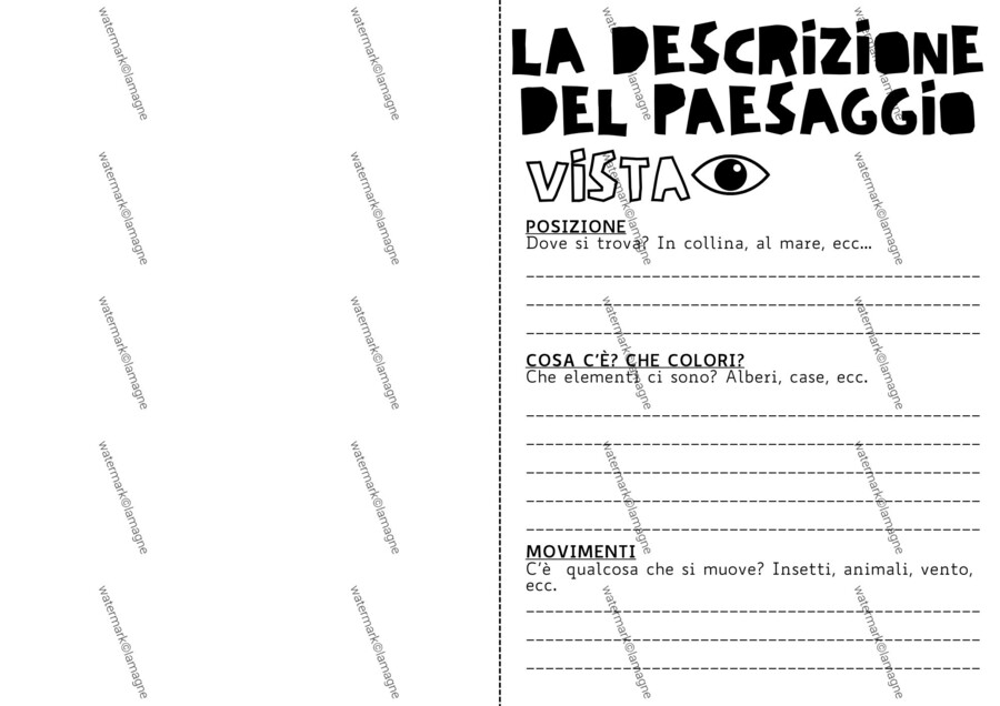 DESCRIZIONE DEL PAESAGGIO - Scheda sui sensi