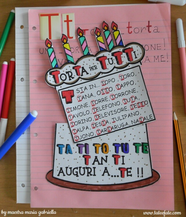 Lettera T in Torta per TuTTi