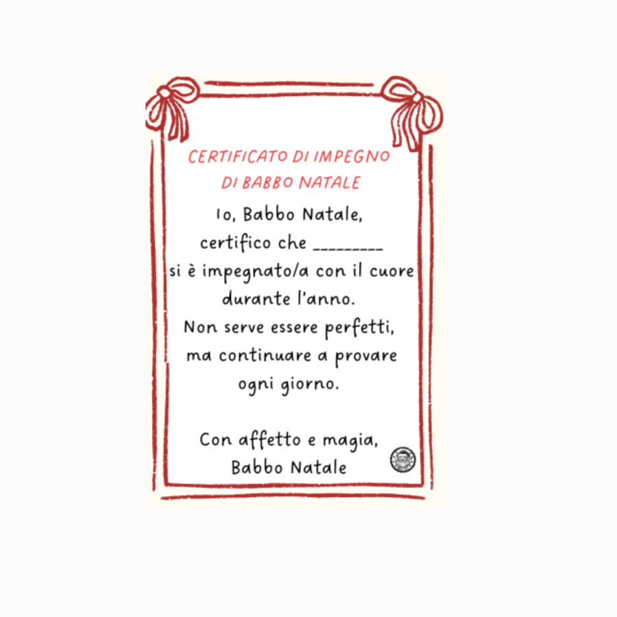 Certificato di impegno da babbo natale
