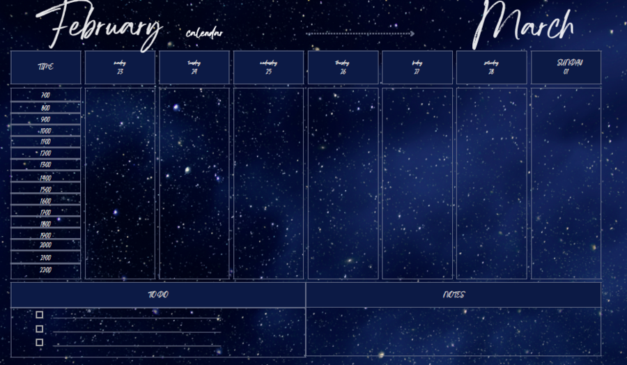 MAKE A WISH Weekly Calendar 2026