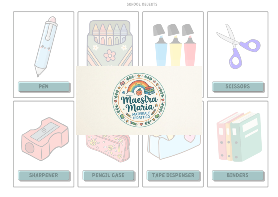 FLASHCARD SCHOOL OBJECT
