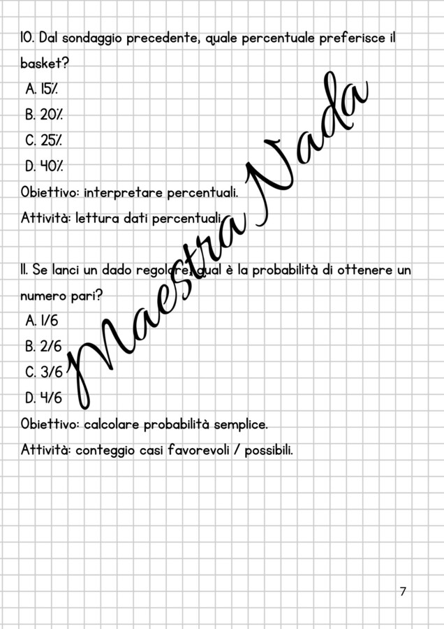 Verifica di matematica di terzo bimestre classe quinta scuola primaria