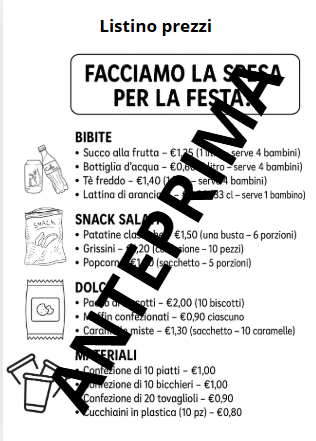 COMPITO DI REALTA' - SPESA PER MERENDA DI FINE ANNO - CL.4