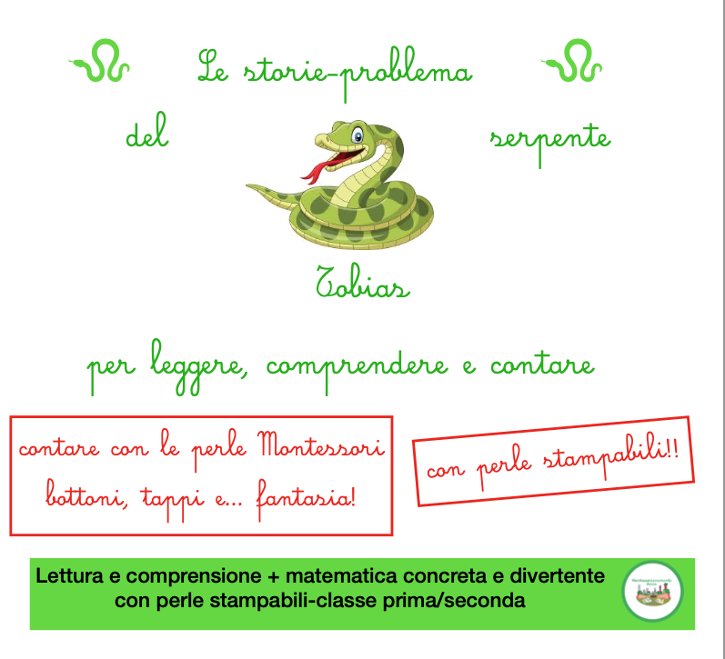 Storie-problema del serpente Tobias-per leggere,comprendere e contare-classe prima