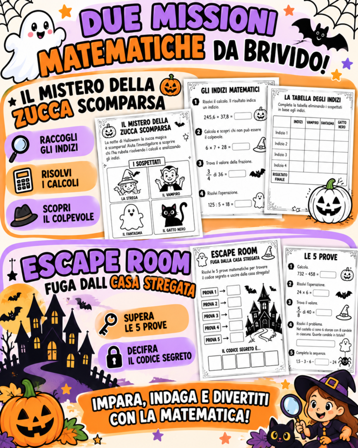 🎃 KIT HALLOWEEN MATEMATICO – CLASSE QUINTA PRIMARIA