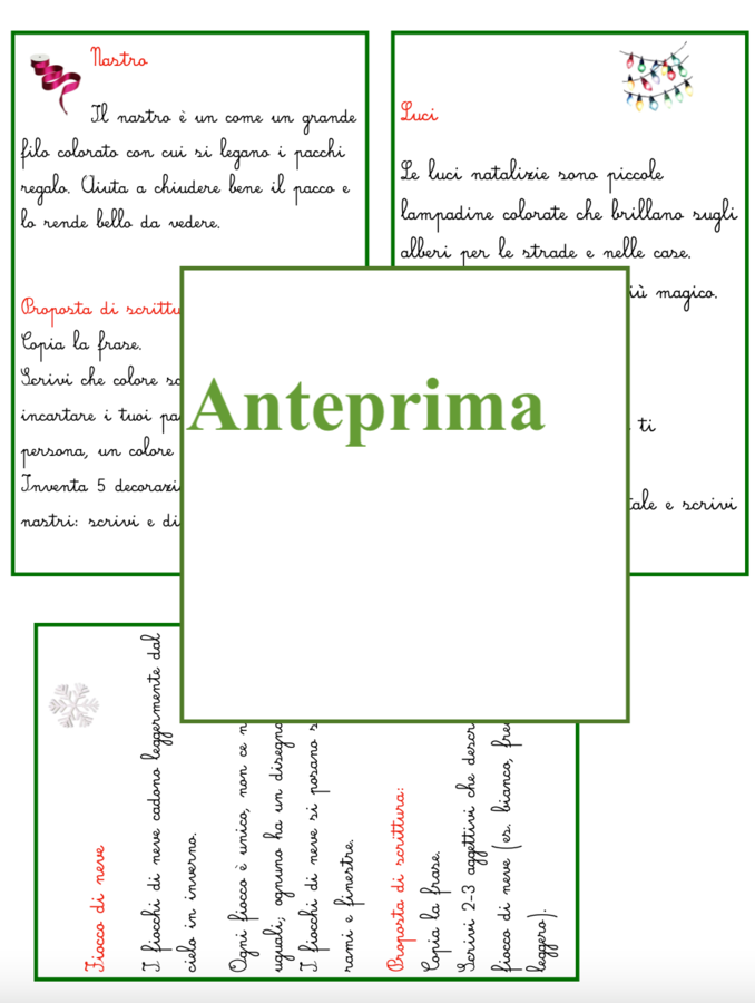 Nomenclatura di Natale-Percorso montessoriano di arricchimento linguistico tra lettura, scrittura e immaginazione