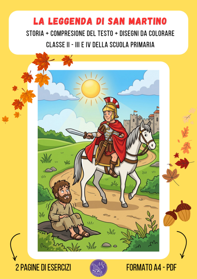 La Leggenda di San Martino – Scheda di Lettura, Comprensione e Riflessione (Scuola Primaria) + Due disegni extra da colorare