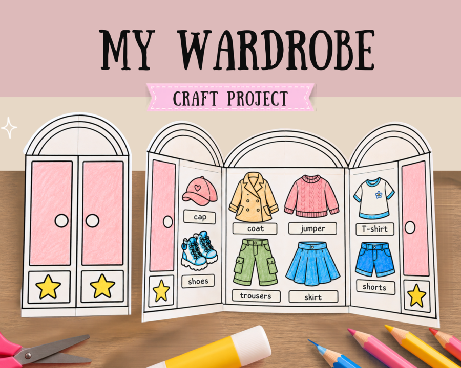 My wardrobe - clothes vocabulary craft