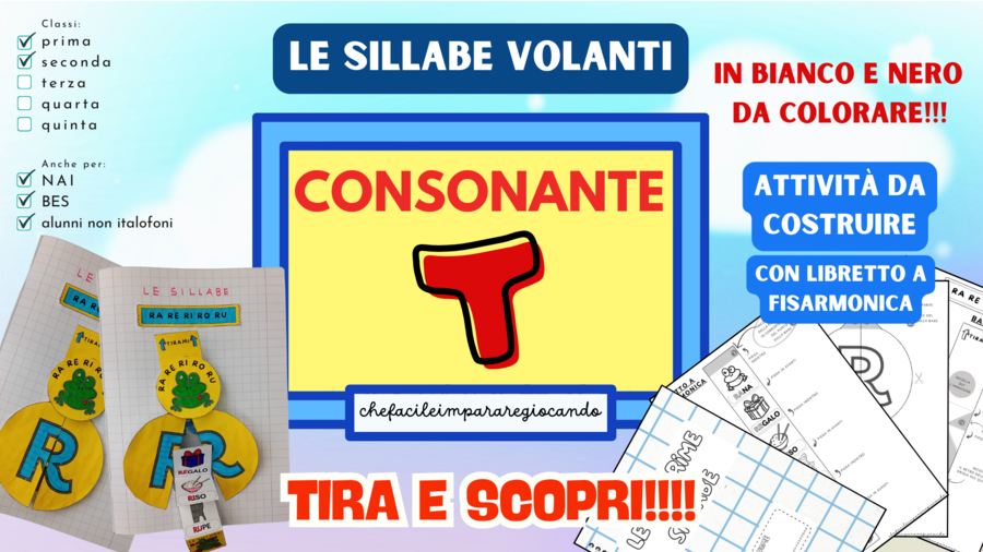 LA T VOLANTE - SILLABE TA TE TI TO TU - CLASSI PRIMA E SECONDA
