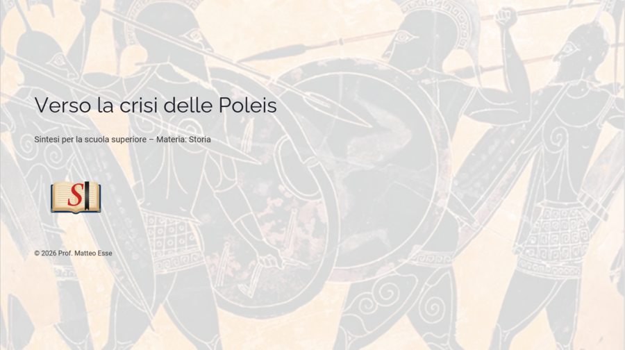 GUERRA DEL PELOPONNESO E CRISI DELLE POLEIS – Lezione Completa (18 Slide + Verifica + Griglia)