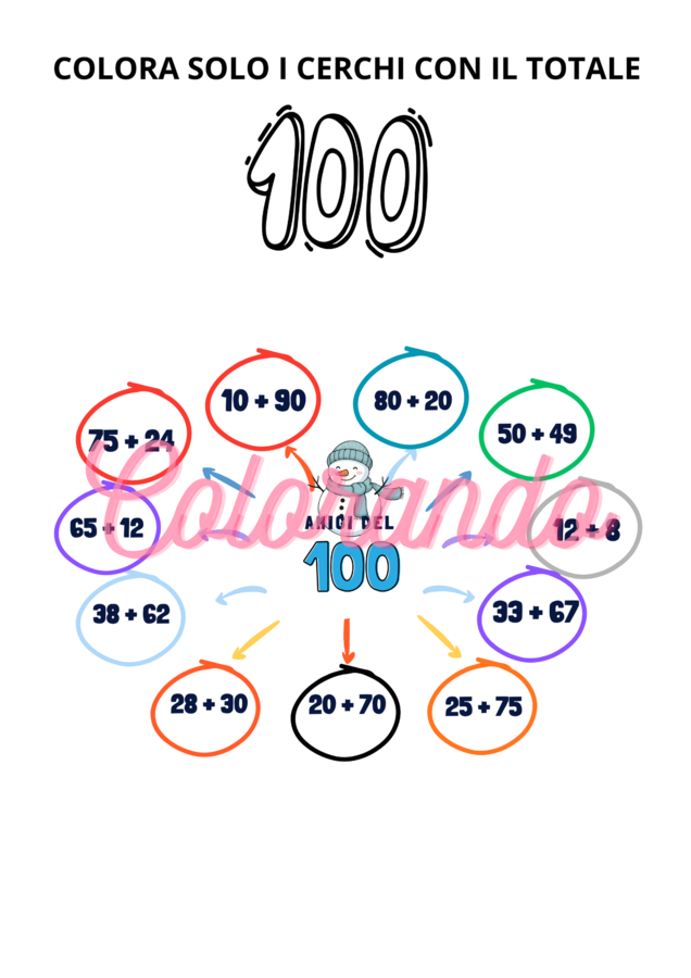 Matematica Invernale: Numeri entro il 100 e Problemi illustrati)