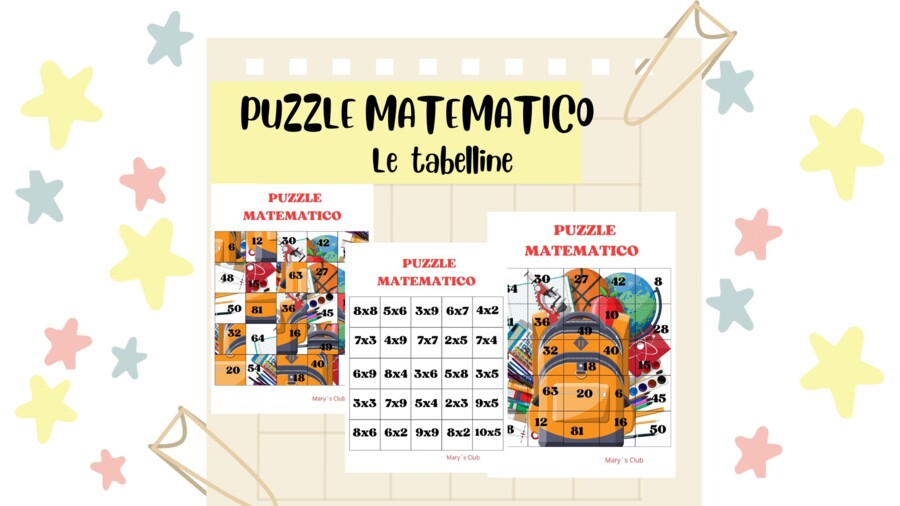 Puzzle matematico delle tabelline