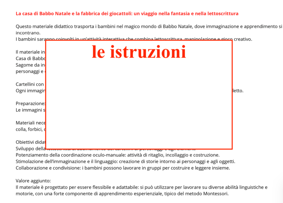 La casa di Babbo Natale e la fabbrica dei giochi; leggere e scrivere divertendosi; classi I/II
