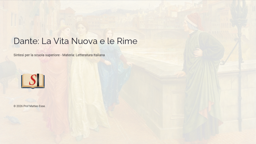 Dante: La Vita Nuova e le Rime - Lezione Completa (Slide PPTX + Verifica e Soluzioni)