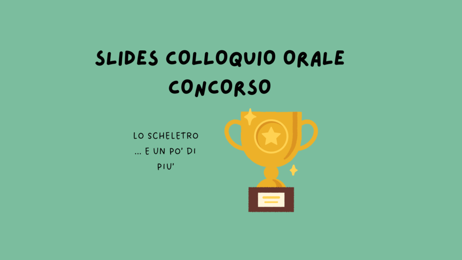 MODELLO PRESENTAZIONE COLLOQUIO ORALE CONSORSO DOCENTI