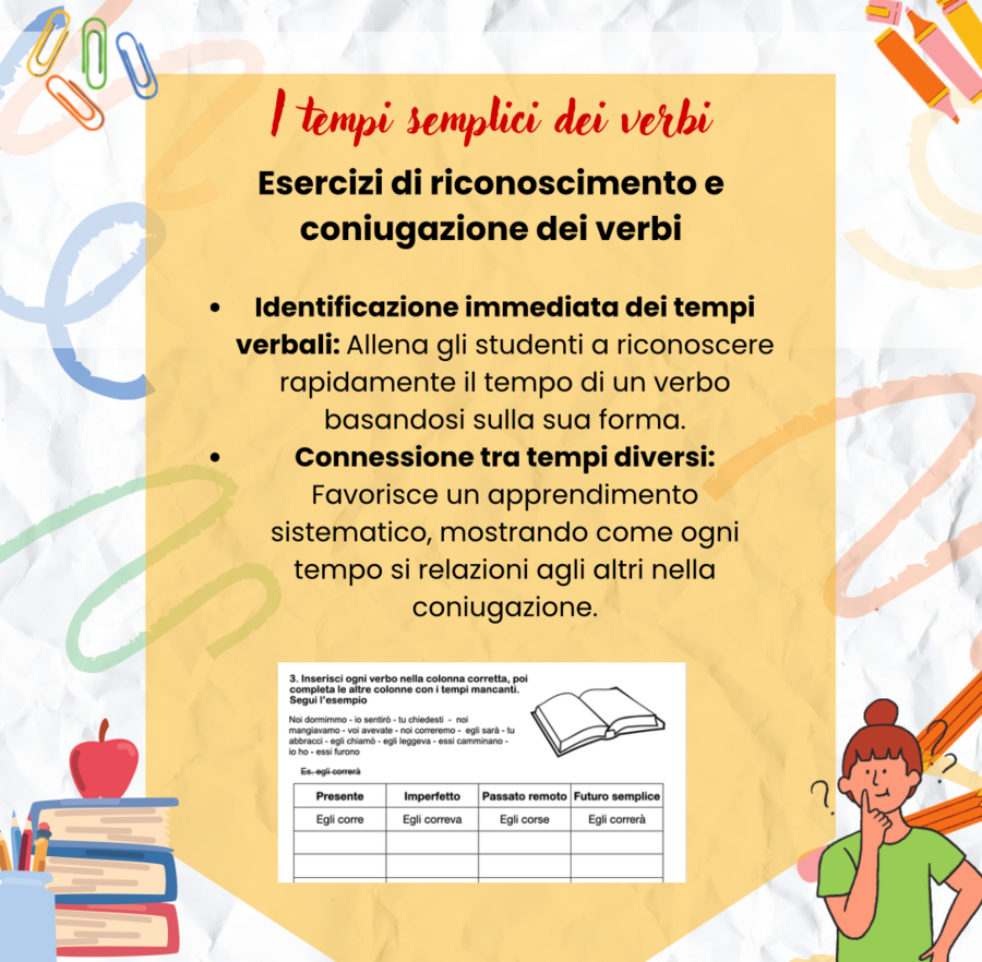 I tempi semplici dei verbi - classe terza