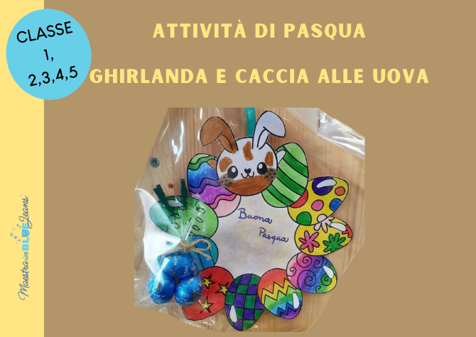 Caccia alle uova e ghirlanda di Pasqua
