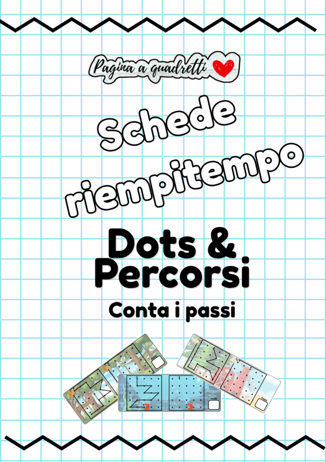 Schede riempi tempo, abilità visuo spaziali (Conta i passi)