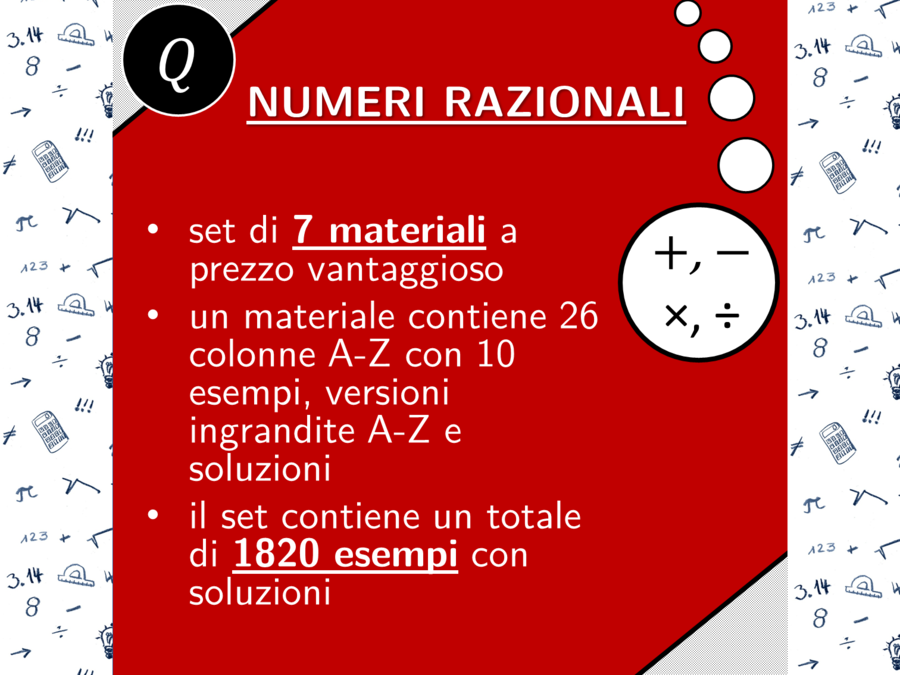 Numeri razionali | matematica | pacchetto promozionale