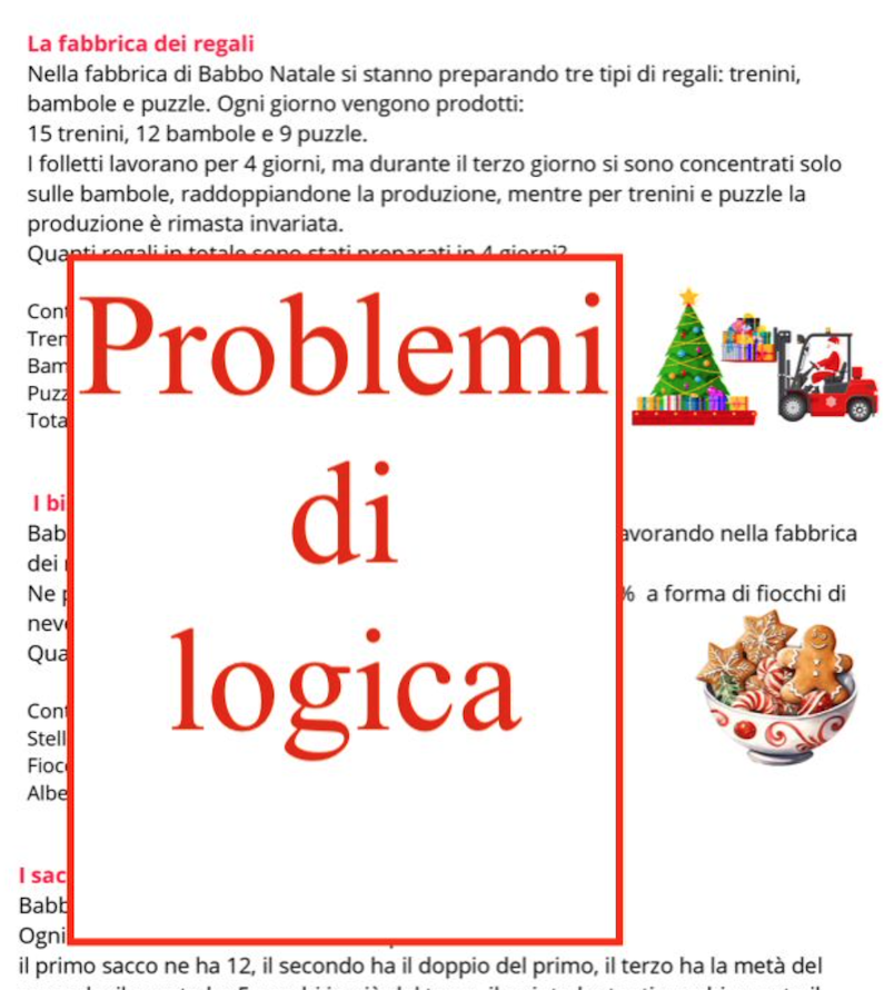 Natale matematico: problemi, logica e sudoku; per le attività in classe o per i compiti delle vacanze- classi IV/V