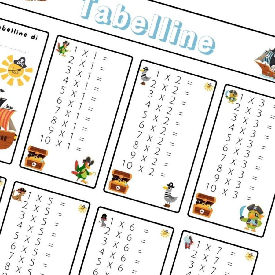 Tabelline e Moltiplicazioni - L'Avventura Matematica dei Pirati