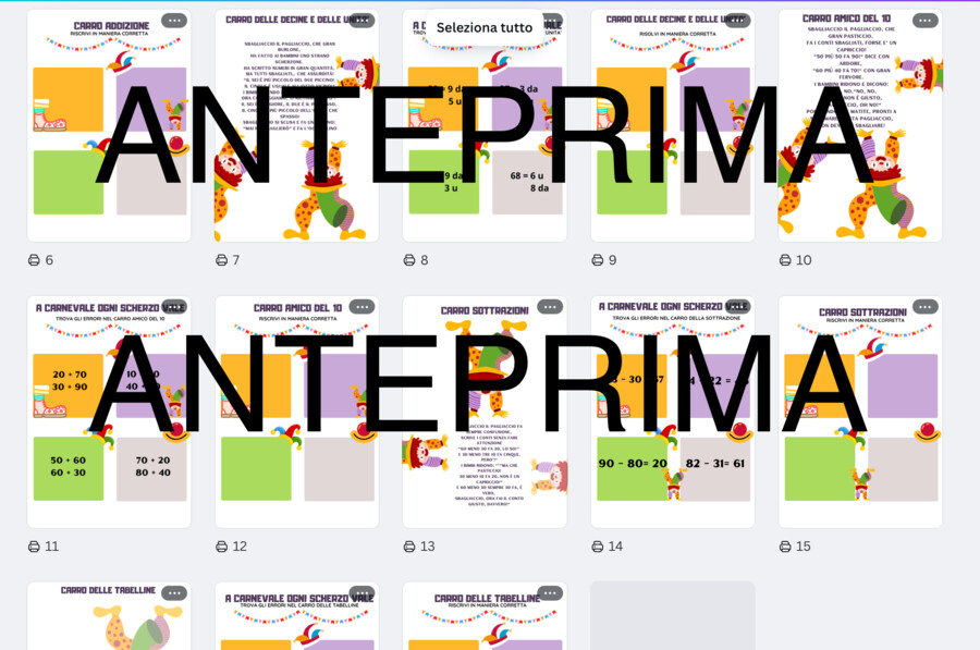 Matematica con il pagliaccio Sbagliaccio/ Carnevale in classe seconda